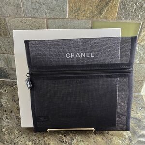 CHANEL Black Mesh Accessory Bag